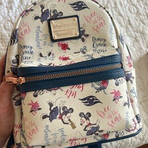 Loungefly Disney Cruise Line Navy and Cream Backpack